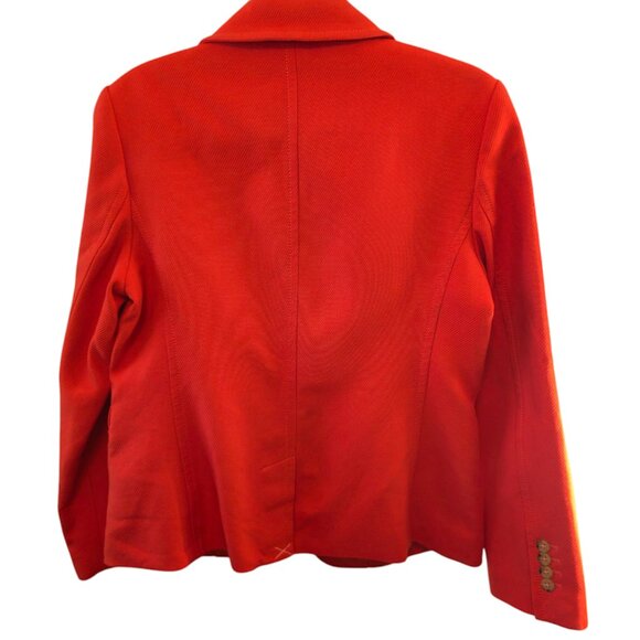 TALBOTS BLAZER JACKET WOMENS SIZE 12 RED ORANGE 100% COTTON NWOT SINGLE BREAST - Picture 6 of 11
